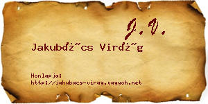 Jakubács Virág névjegykártya
