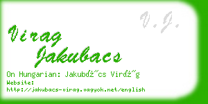 virag jakubacs business card